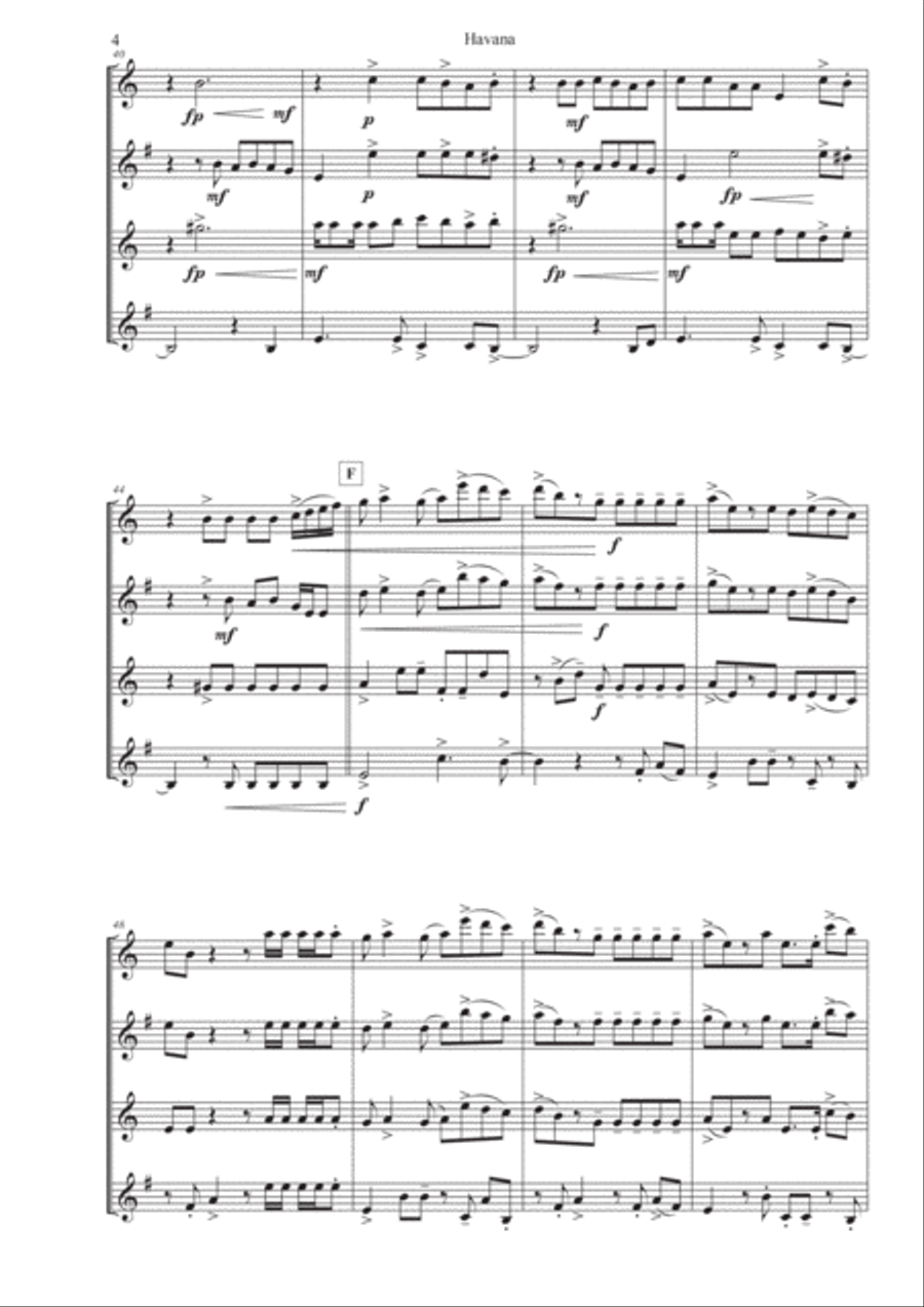 Havana Saxophone Quartet scores gallery preview page 5