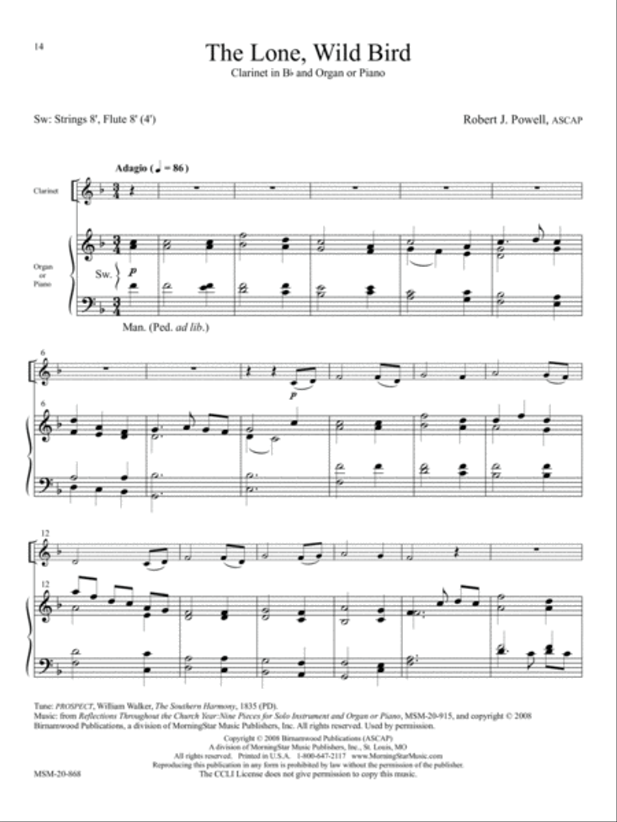 Ten Pieces for Clarinet and Keyboard Clarinet Solo scores gallery preview page 8