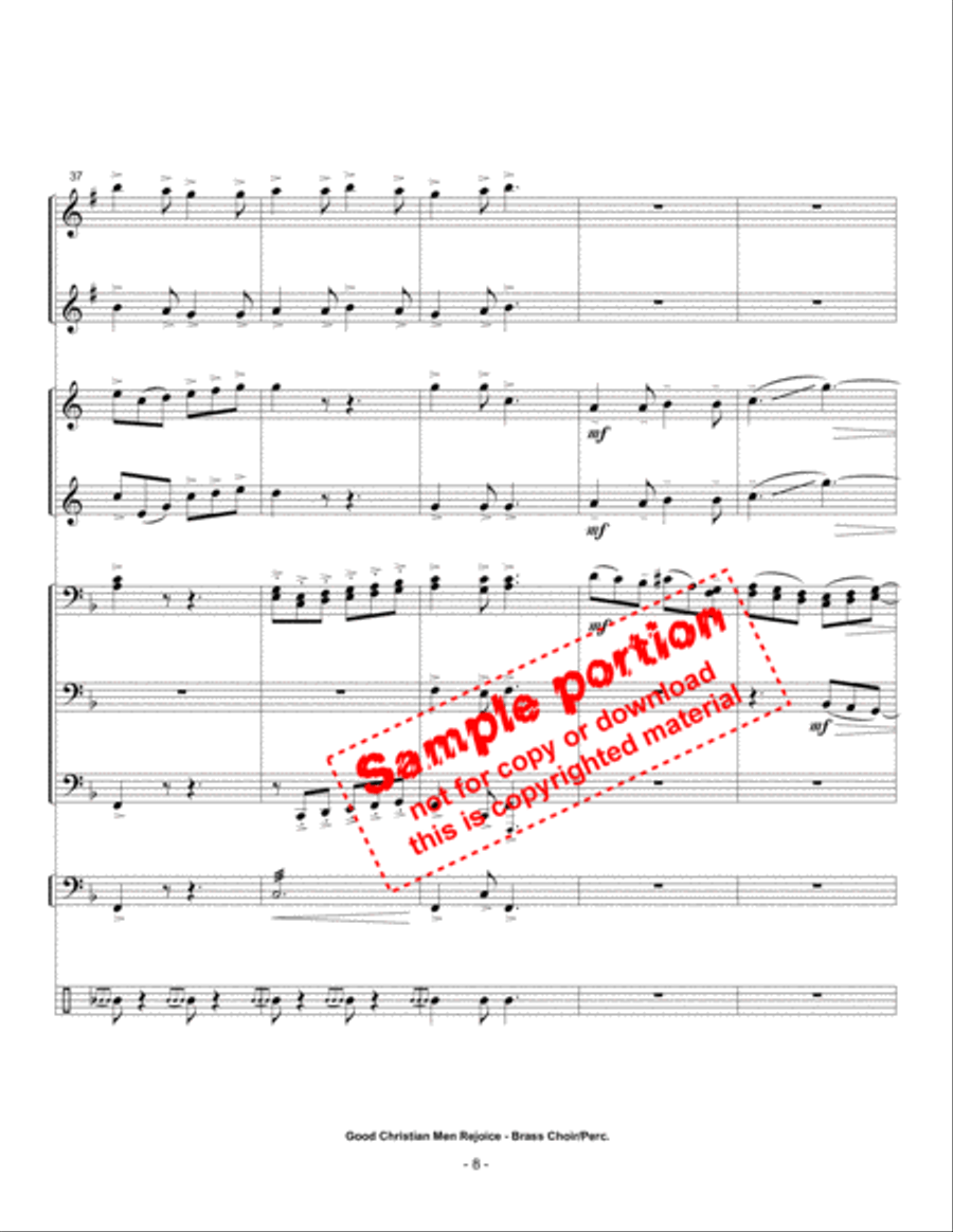 Good Christian Men Rejoice! Brass Ensemble scores gallery preview page 5