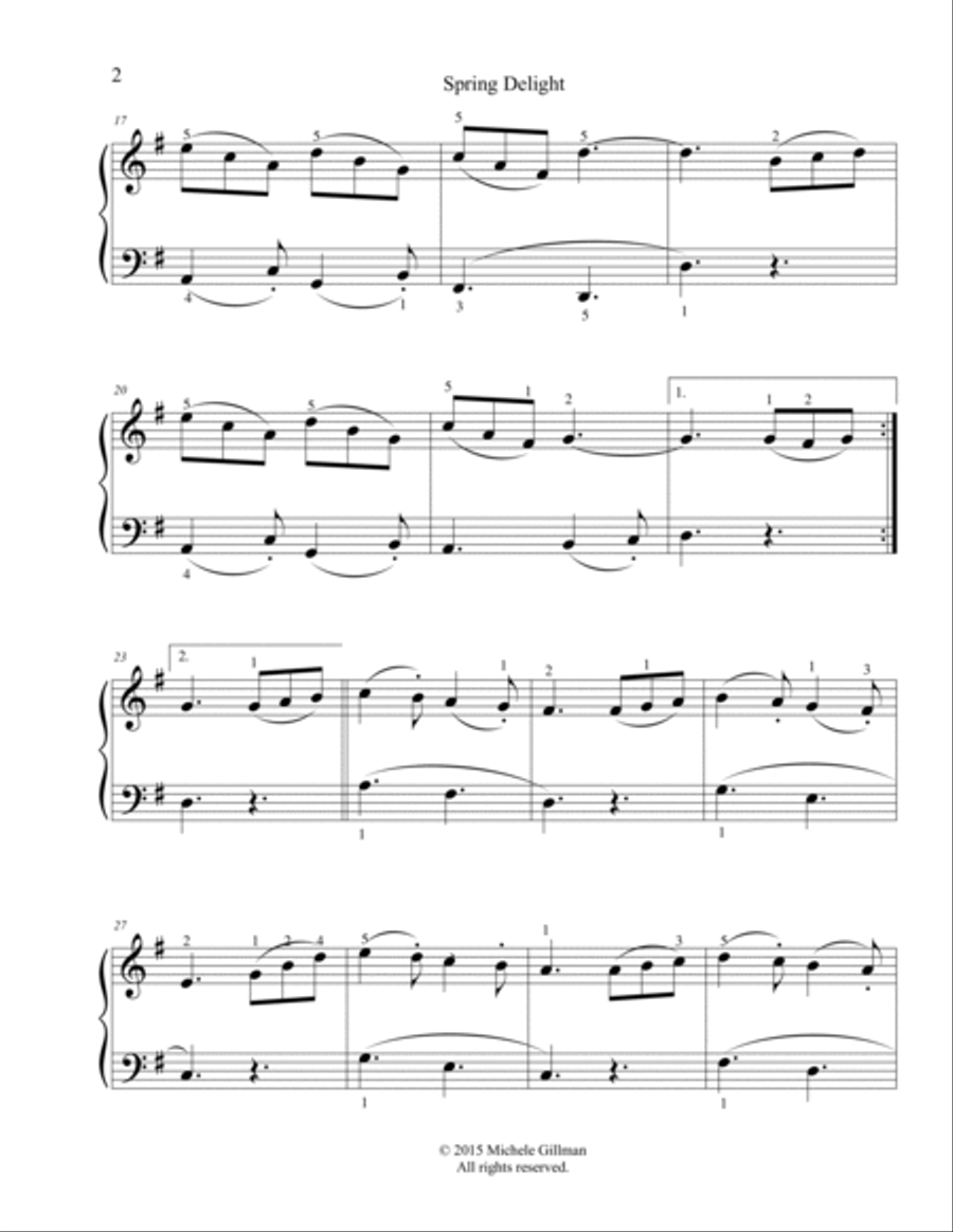 Spring Delight Piano Solo scores gallery preview page 2