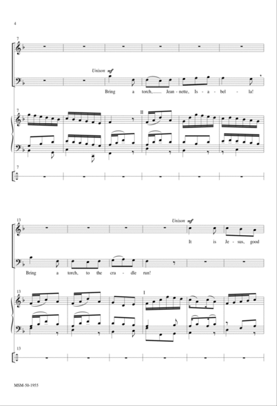 Bring a Torch, Jeannette, Isabella 4-Part scores gallery preview page 3