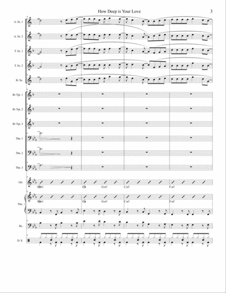 How Deep Is Your Love from the Motion Picture SATURDAY NIGHT FEVER Jazz Ensemble scores gallery preview page 3