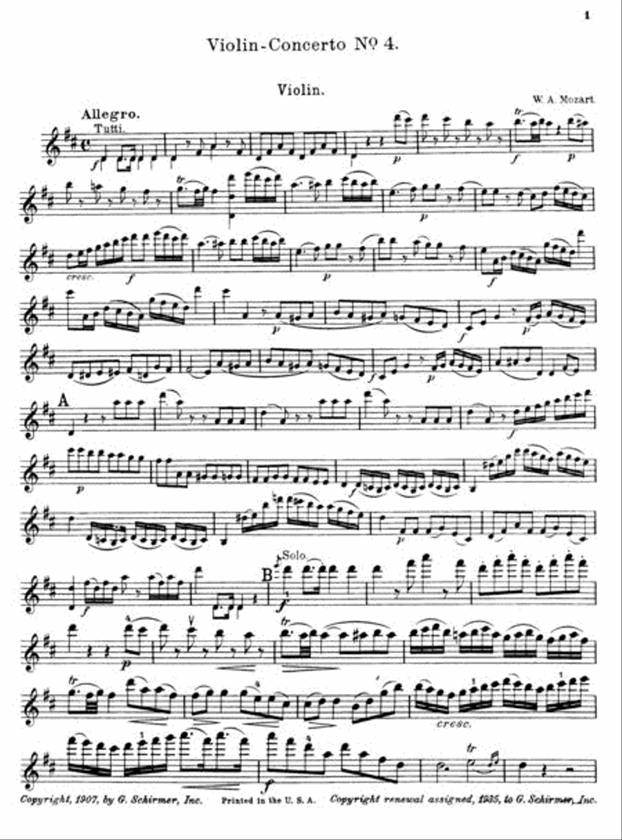 Concerto No. 4 in D Major, K.218 Orchestra scores gallery preview page 3