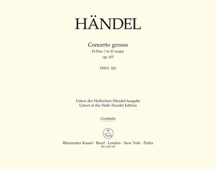 Book cover for Concerto grosso D major, Op. 6/5 HWV 323