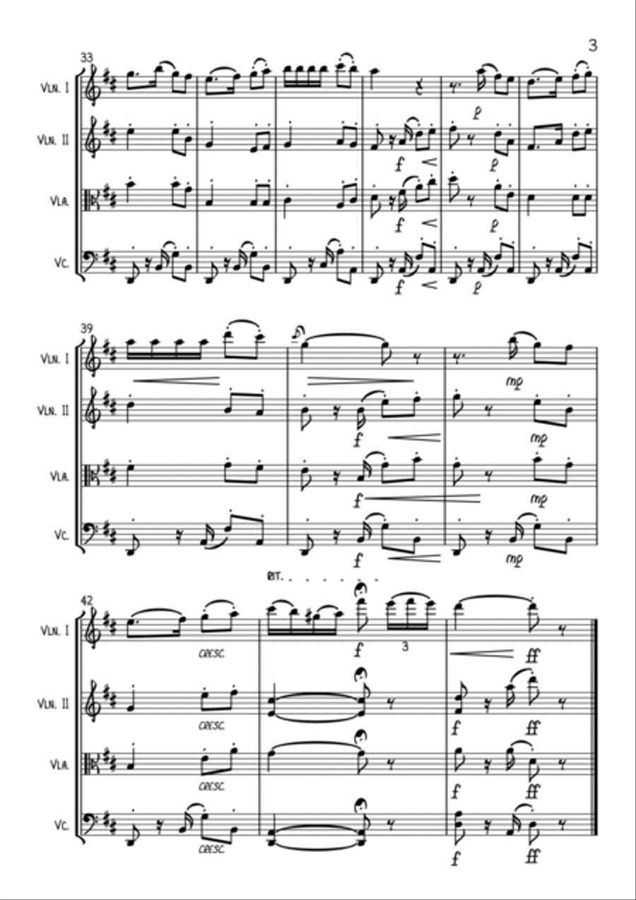 Habañera from Carmen - String Quartet String Quartet scores gallery preview page 3
