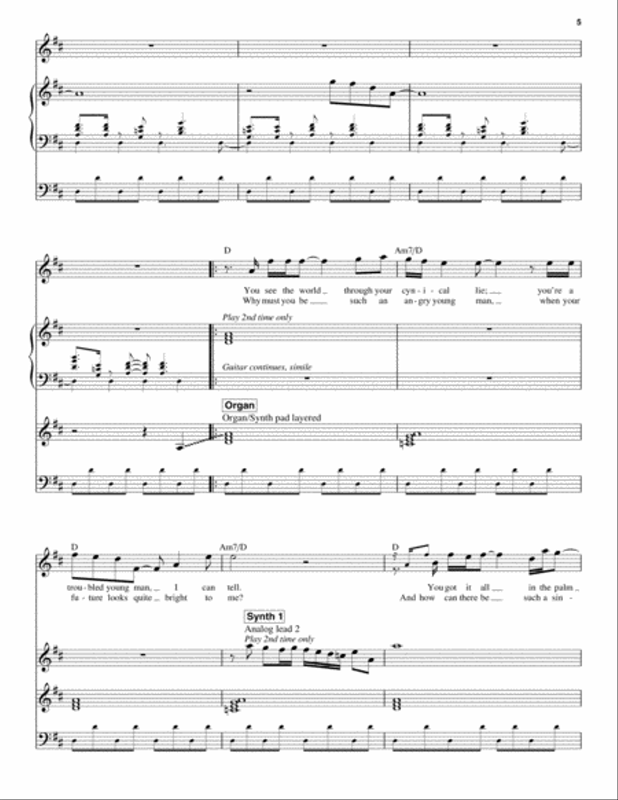 Fooling Yourself (The Angry Young Man) Piano scores gallery preview page 5
