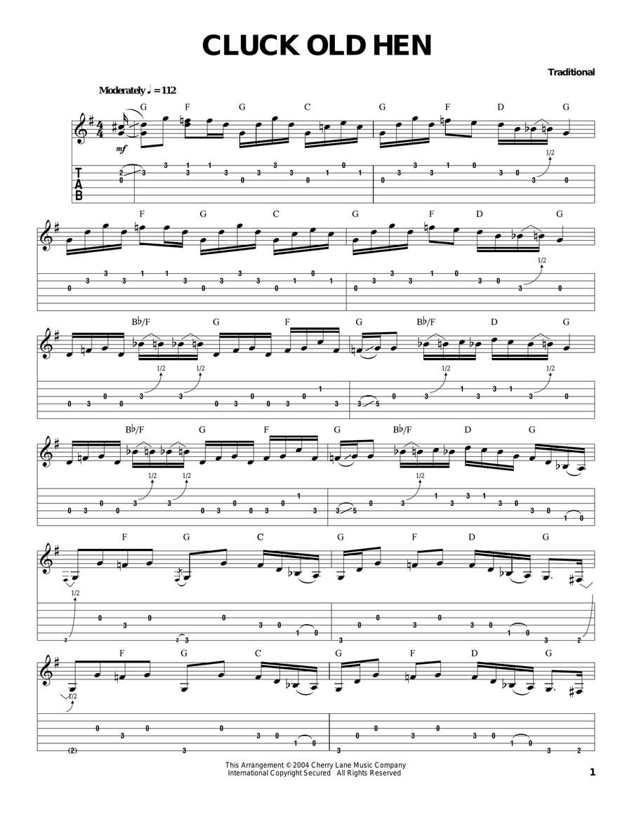 Cluck Old Hen Acoustic Guitar scores gallery preview page 1