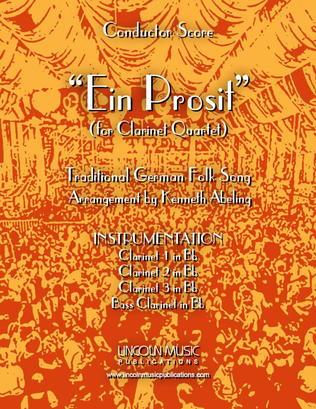 Book cover for Ein Prosit (for Clarinet Quartet)