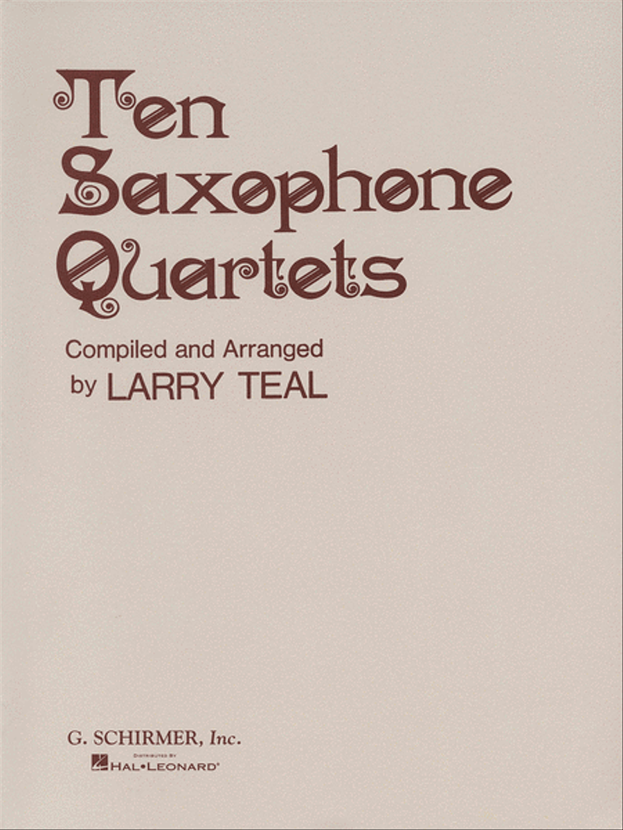 Ten Saxophone Quartets Ten Saxophone Quartets Saxophone Quartet scores gallery preview page 1