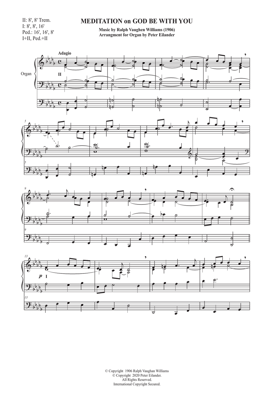 Meditation on God be with you Organ Solo scores gallery preview page 1
