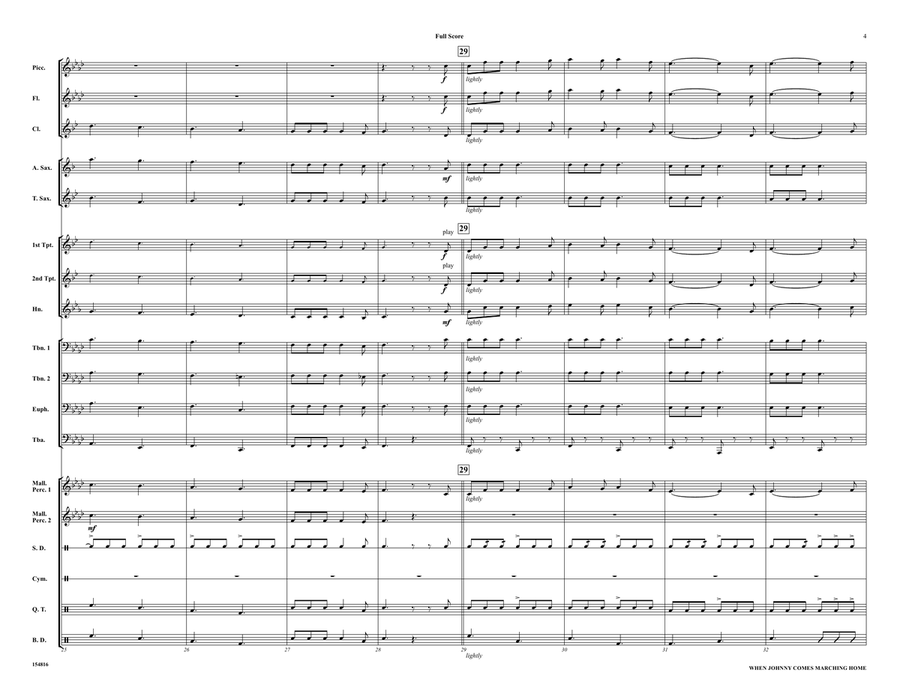 When Johnny Comes Marching Home Marching Band scores gallery preview page 5