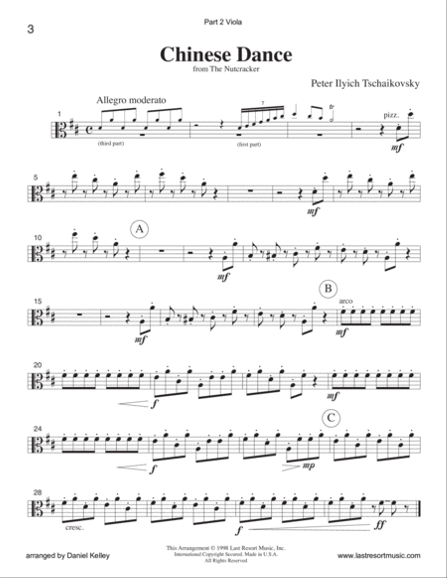 Chinese Dance from the Nutcracker for String Trio (or Wind Trio or Mixed Trio) Piano Trio scores gallery preview page 6