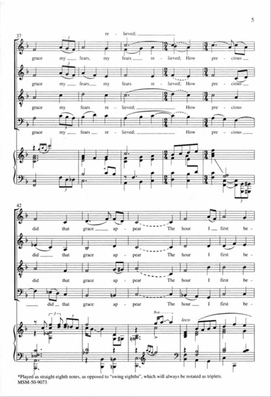 Amazing Grace 4-Part scores gallery preview page 4