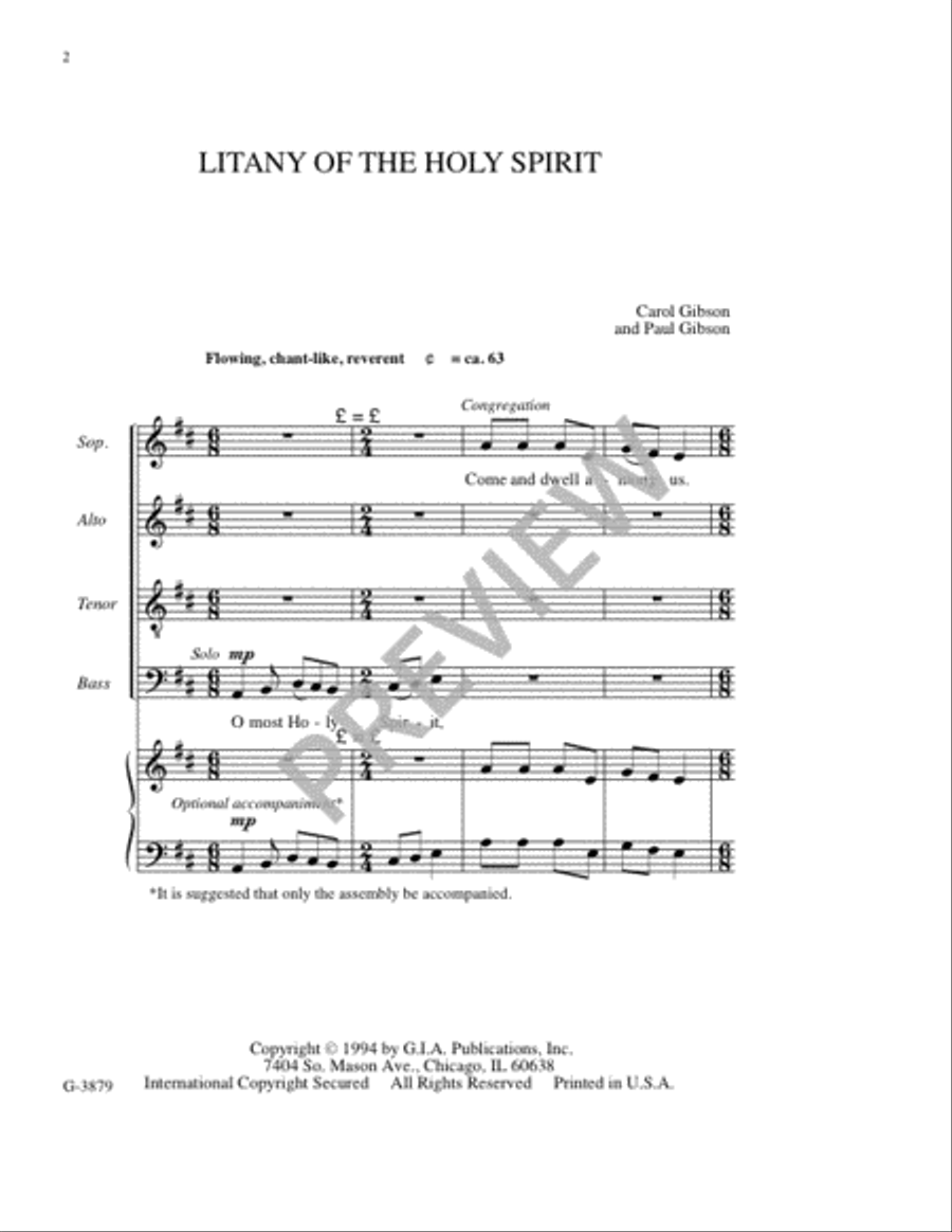 Litany of the Holy Spirit - SATB edition 4-Part scores gallery preview page 3