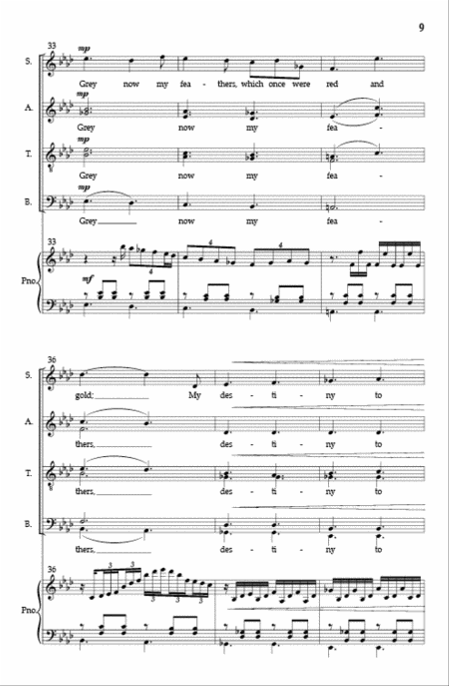 Across the Vast, Eternal Sky (Vocal Score) SSAATTBB scores gallery preview page 8