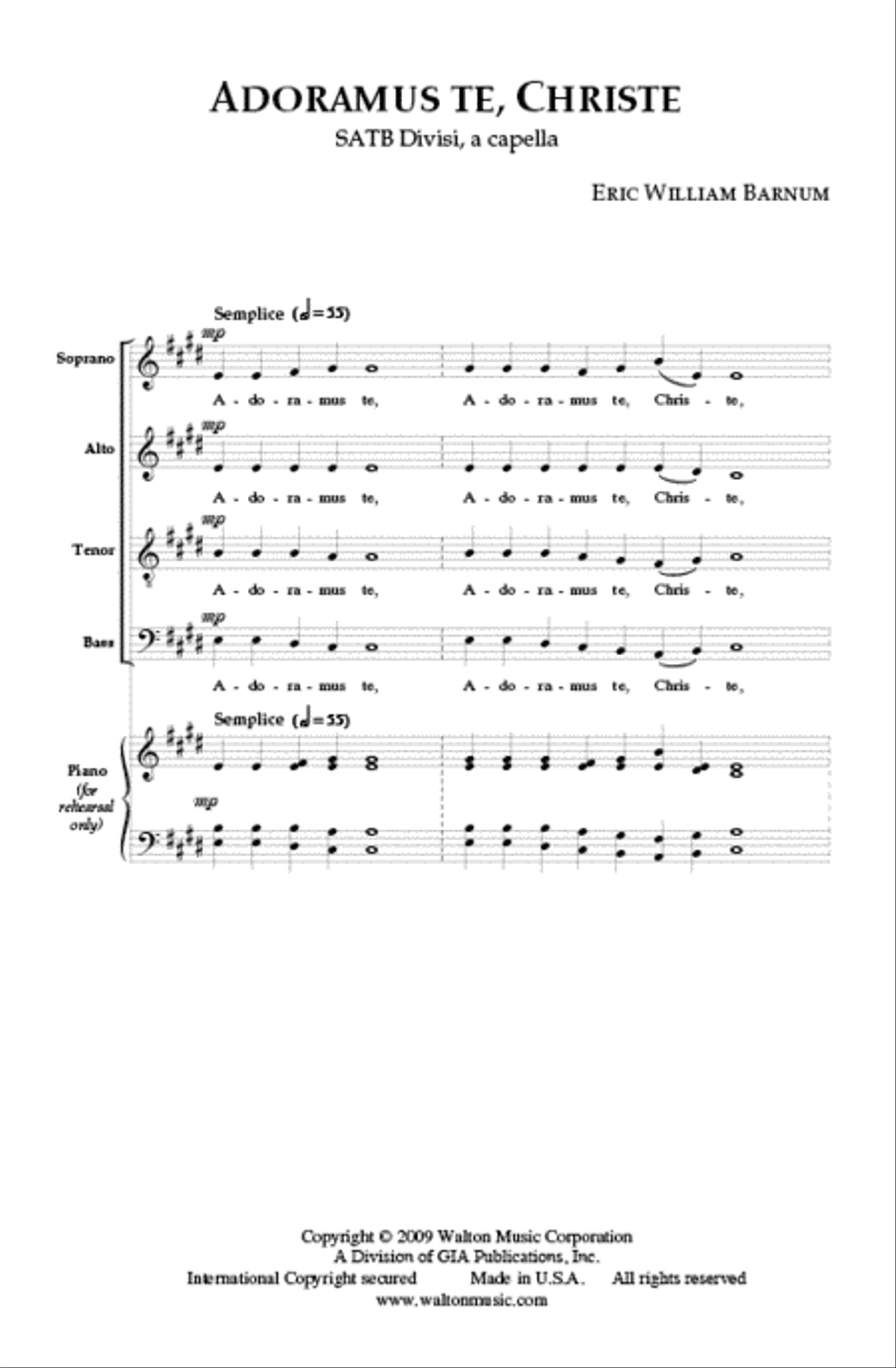 Adoramus Te, Christe Divisi scores gallery preview page 2