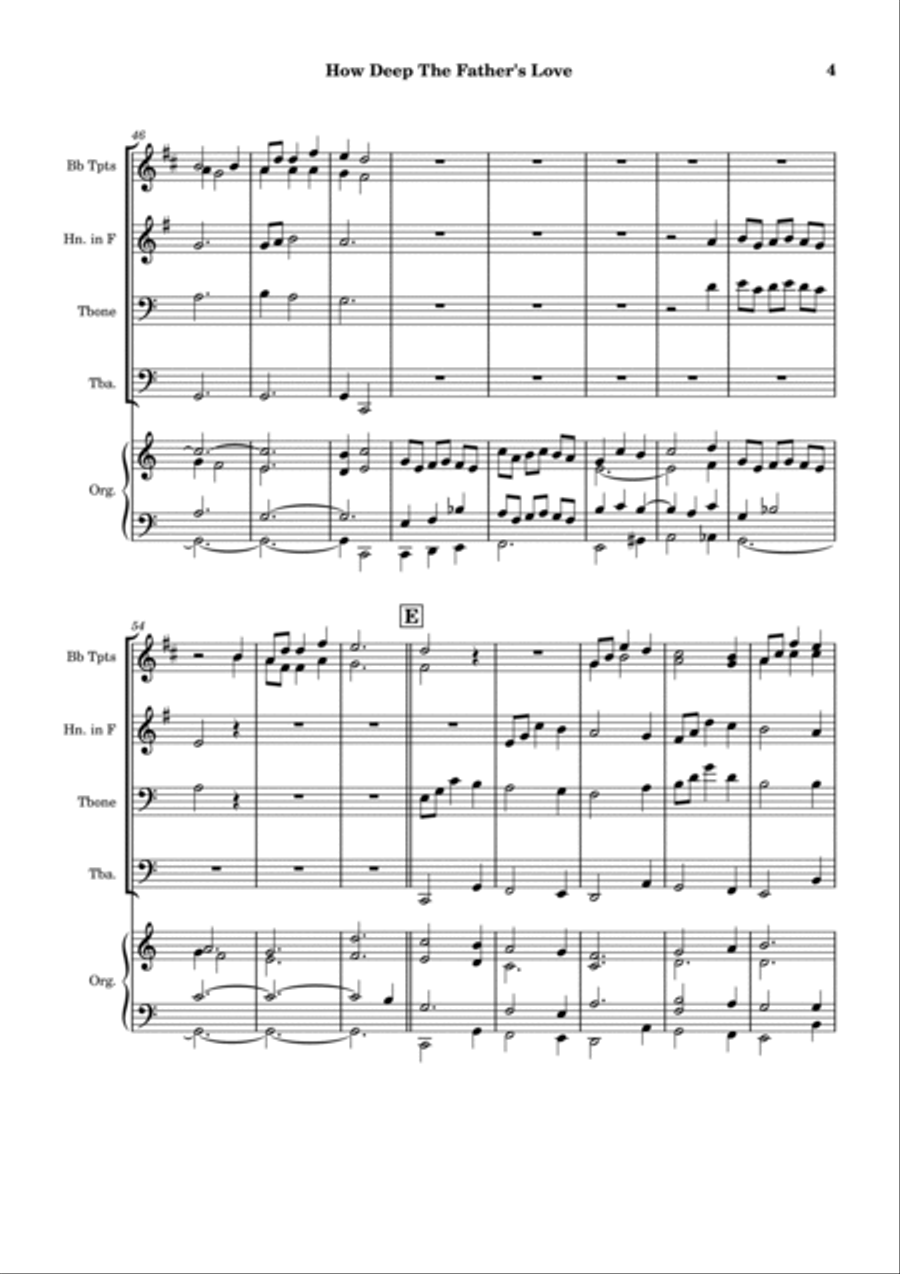 How Deep The Father's Love For Us Horn scores gallery preview page 5