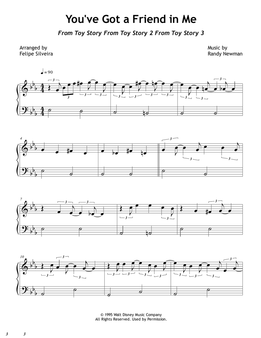 You've Got A Friend In Me Easy Piano scores gallery preview page 1