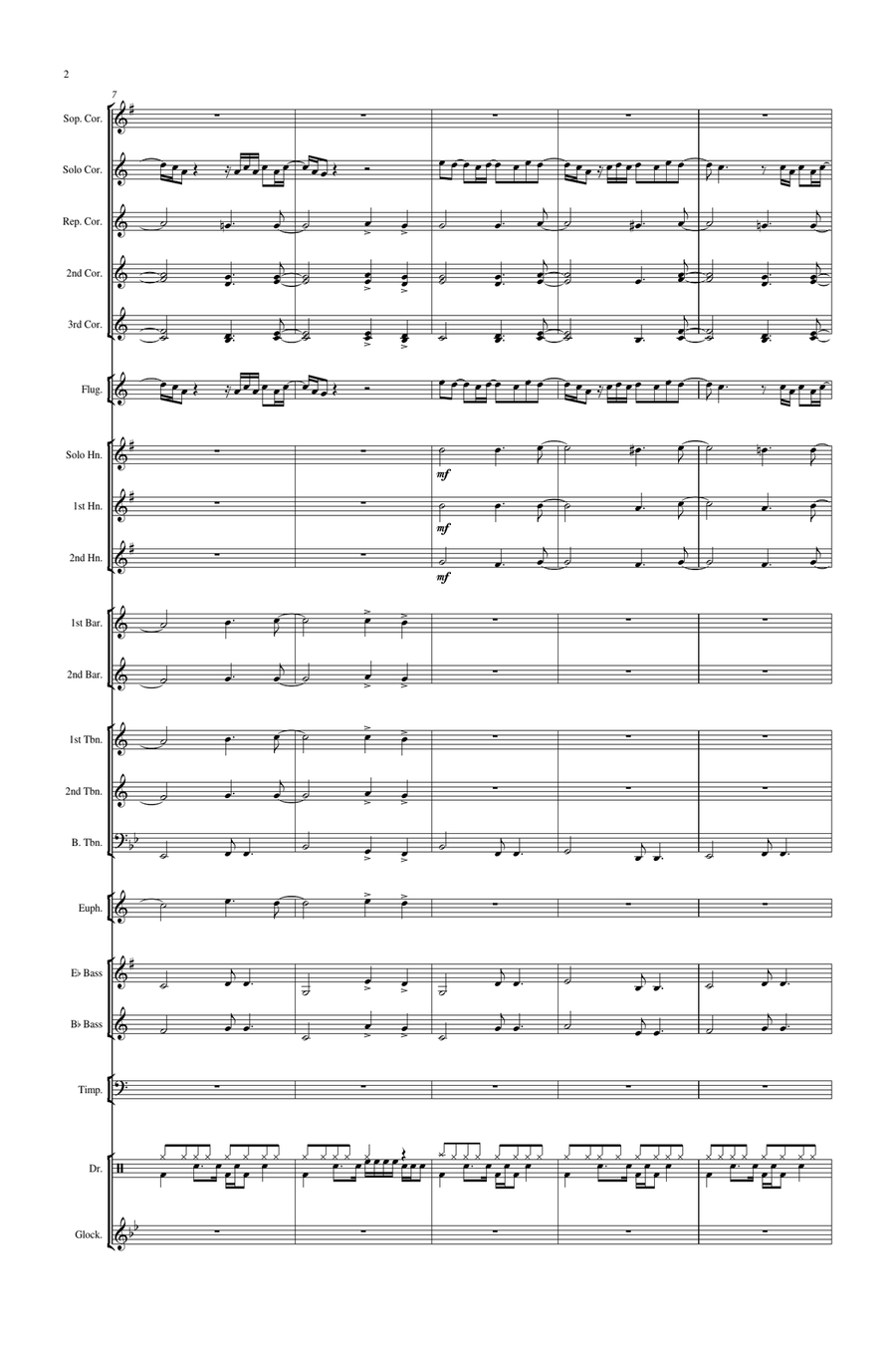 Don't Look Back In Anger Brass Band scores gallery preview page 3