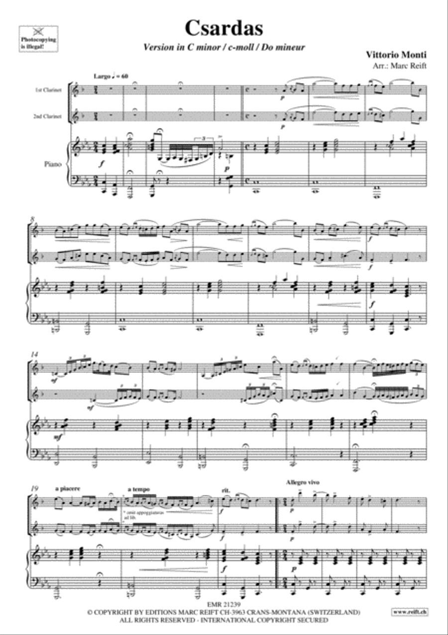 Csardas Clarinet Duet scores gallery preview page 3
