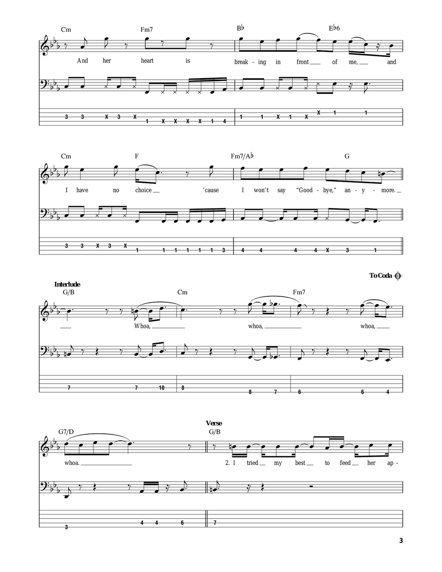 This Love This Love Bass Guitar Tablature scores gallery preview page 3