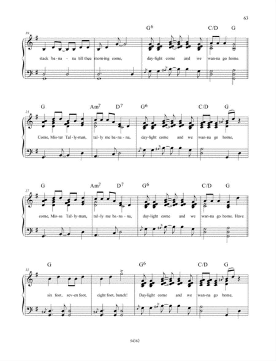 The Banana Boat Song Piano Solo scores gallery preview page 2