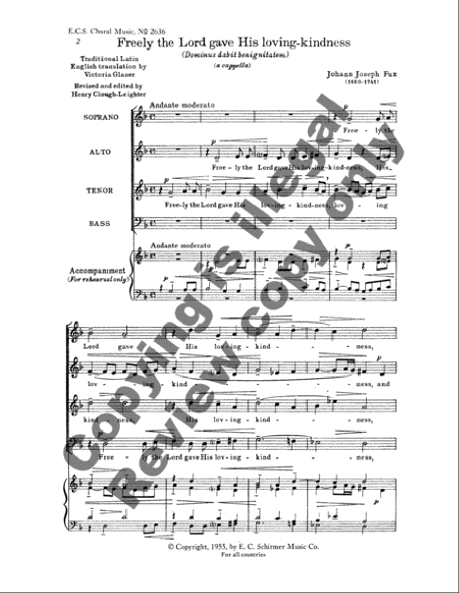 Freely the Lord Gave His Loving-kindness 4-Part scores gallery preview page 3