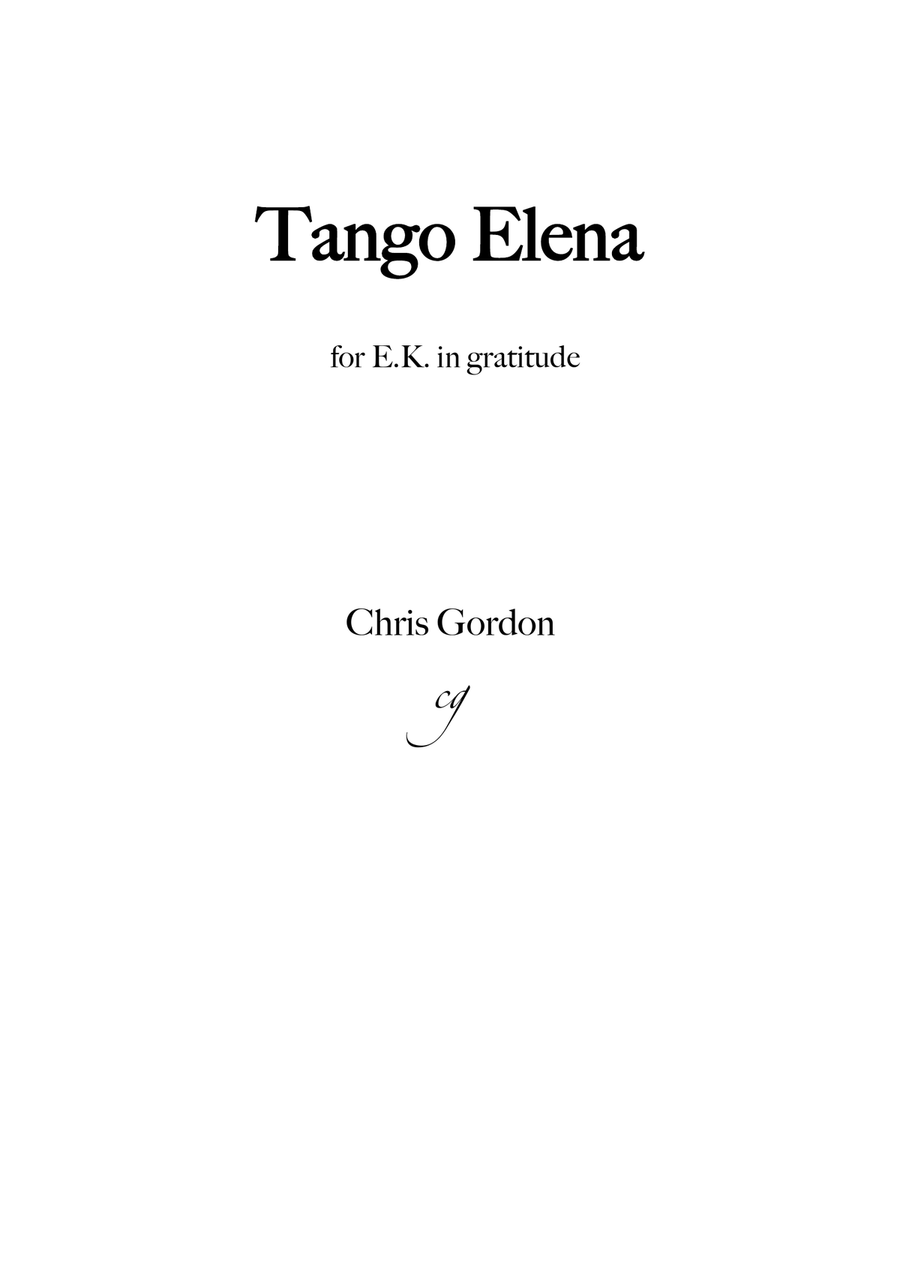Tango Elena Piano Solo scores gallery preview page 1