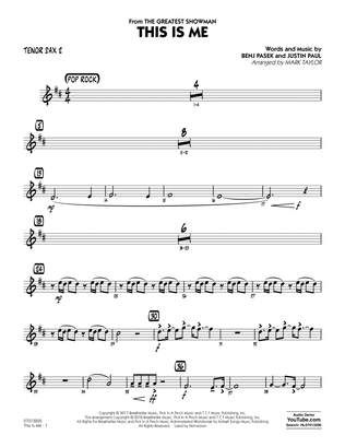 Book cover for This Is Me (from The Greatest Showman) (arr. Mark Taylor) - Tenor Sax 2