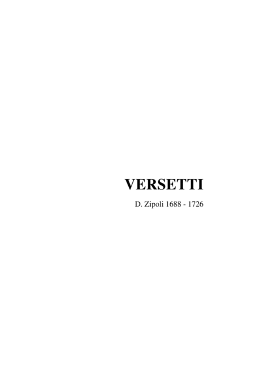 VERSETTI - D. Zipoli - For Organ Organ Solo scores gallery preview page 1