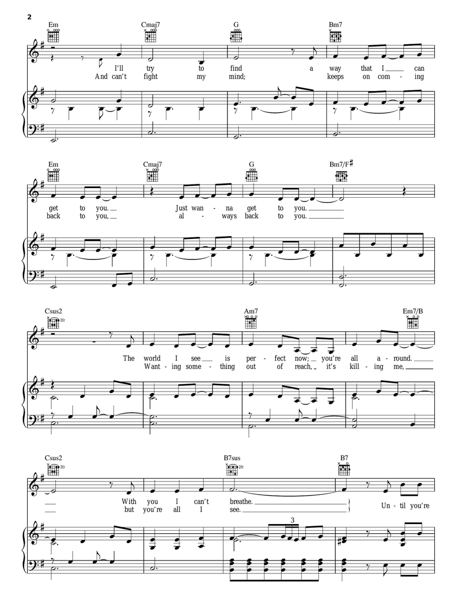 Until You're Mine Piano, Vocal, Guitar scores gallery preview page 2