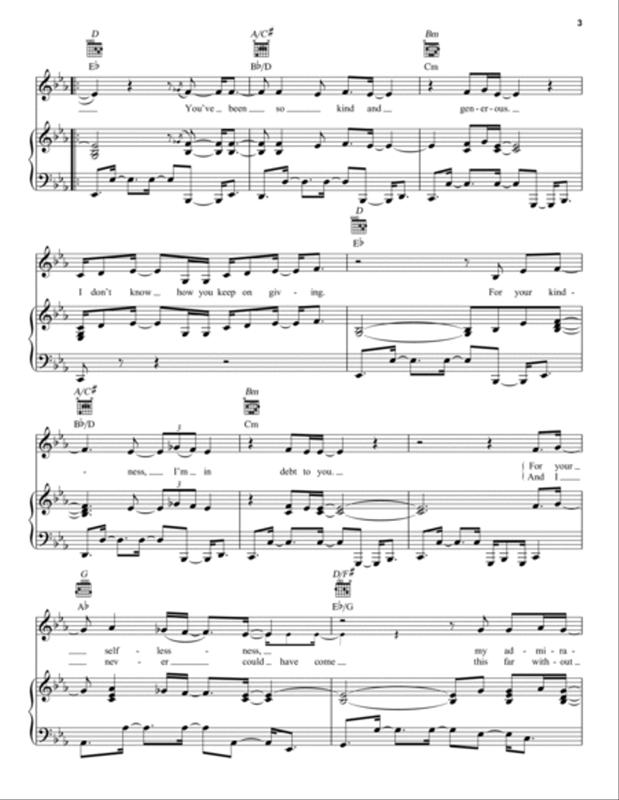 Kind & Generous Piano, Vocal, Guitar scores gallery preview page 3