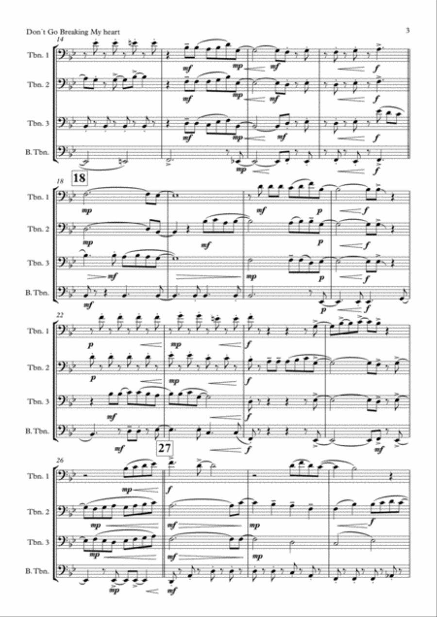 Don't Go Breaking My Heart Small Ensemble scores gallery preview page 3