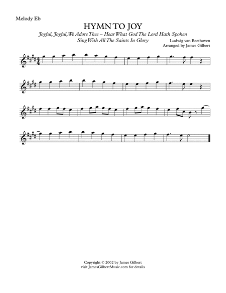 HYMN TO JOY (Joyful, Joyful We Adore Thee) Small Ensemble scores gallery preview page 4