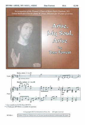 Book cover for Arise, My Soul, Arise - SSA