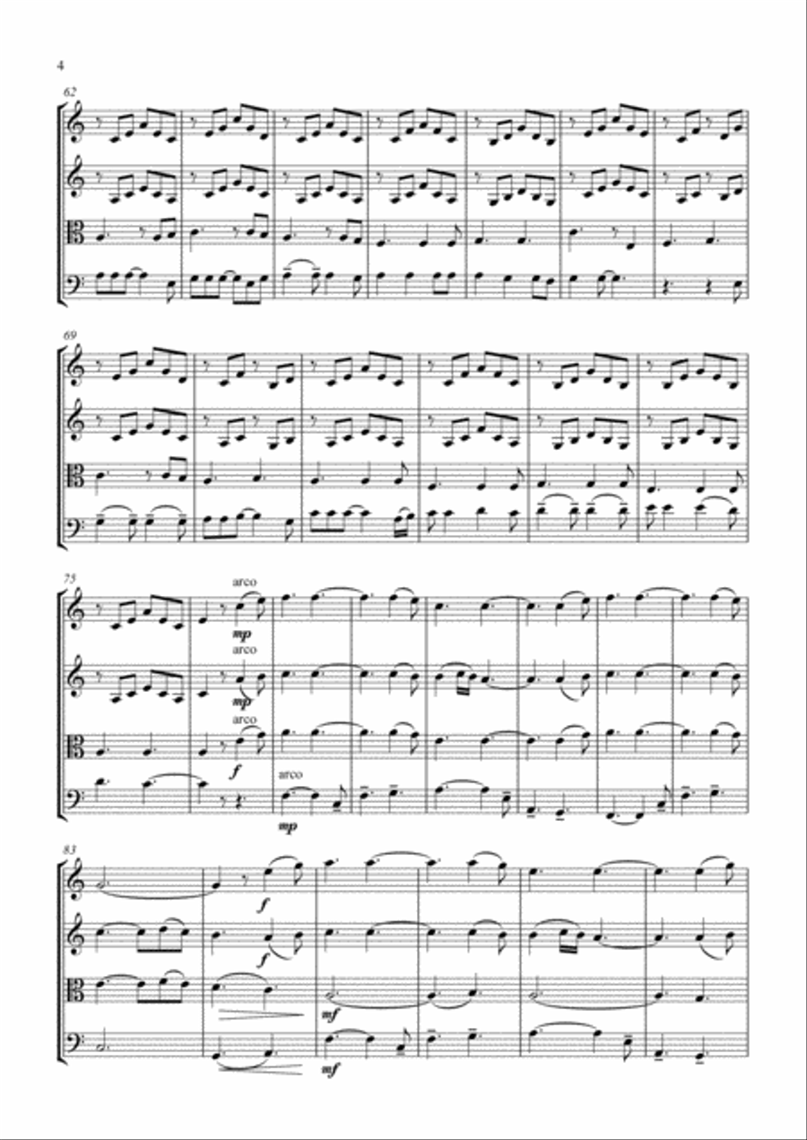 Hallelujah String Quartet scores gallery preview page 4