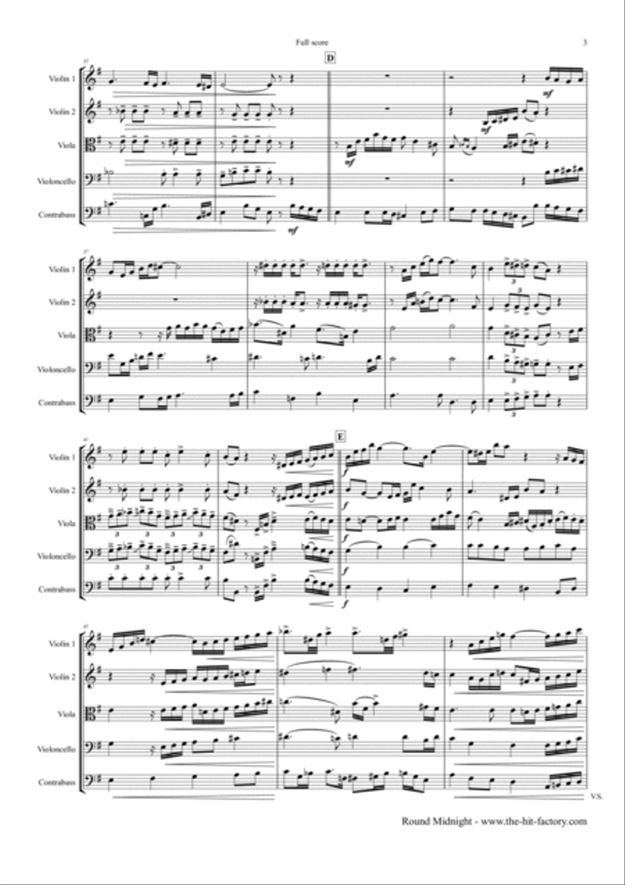 'round Midnight Cello scores gallery preview page 3