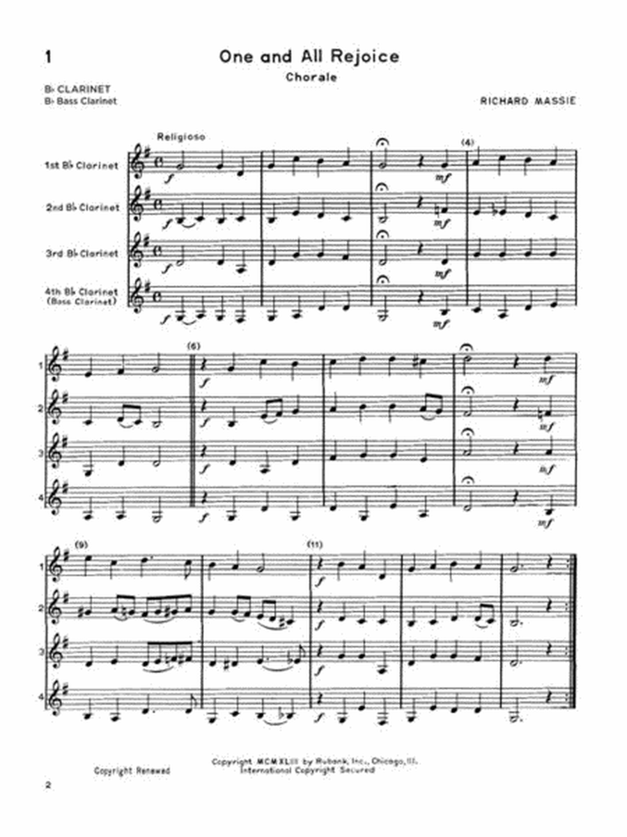 Ensemble Time - B Flat Clarinets (Bass Clarinet)