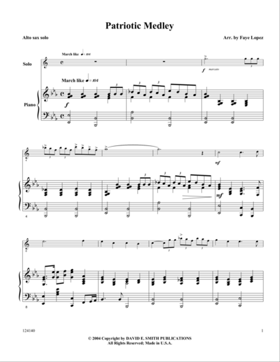Patriotic Medley Patriotic Medley Alto Saxophone scores gallery preview page 1