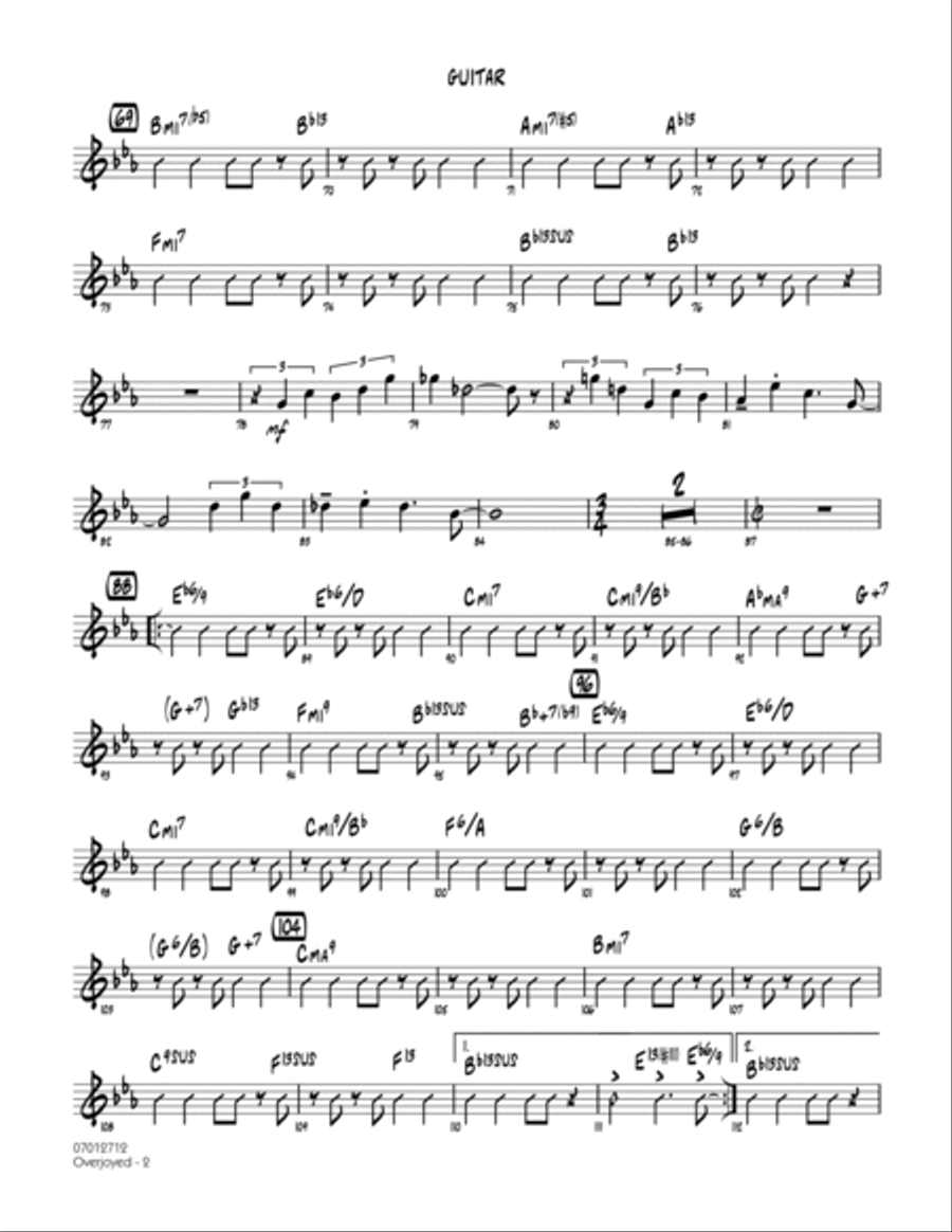 Overjoyed - Guitar Part scores gallery preview page 2