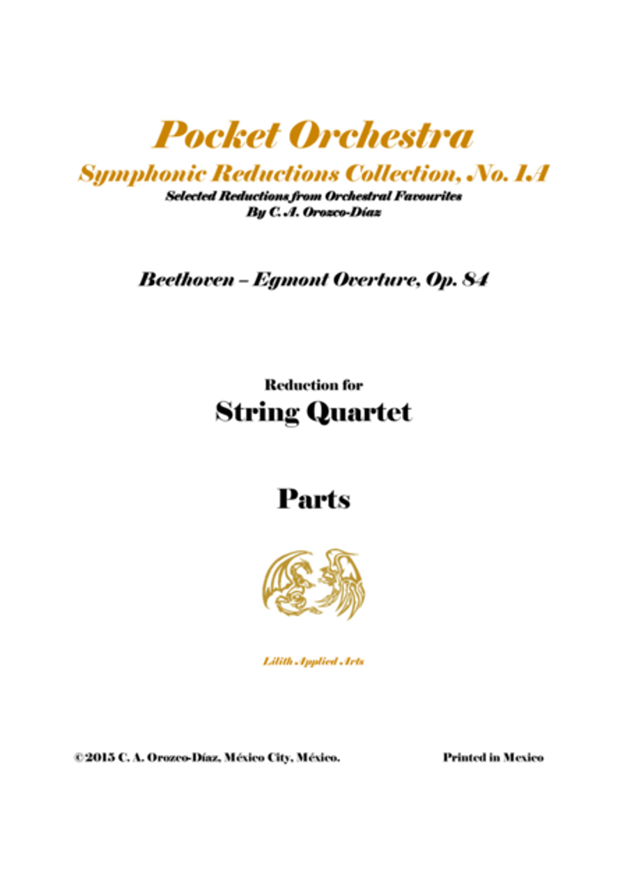 Beethoven - Egmont Overture, Op. 84 - String Quartet Arrangement - Parts String Quartet scores gallery preview page 1