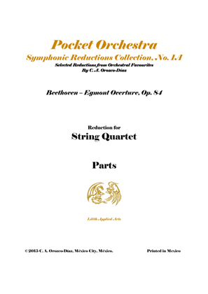 Book cover for Beethoven - Egmont Overture, Op. 84 - String Quartet Arrangement - Parts