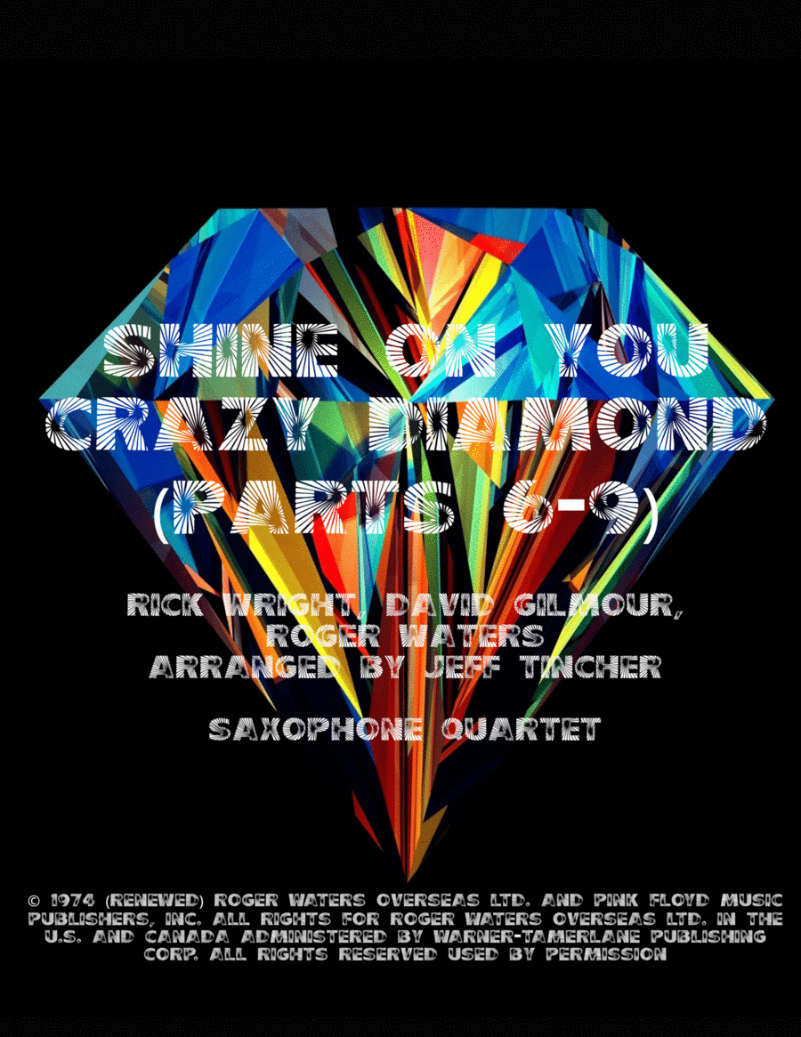 Shine On You Crazy Diamond (Parts 6-9) Saxophone Quartet scores gallery preview page 1