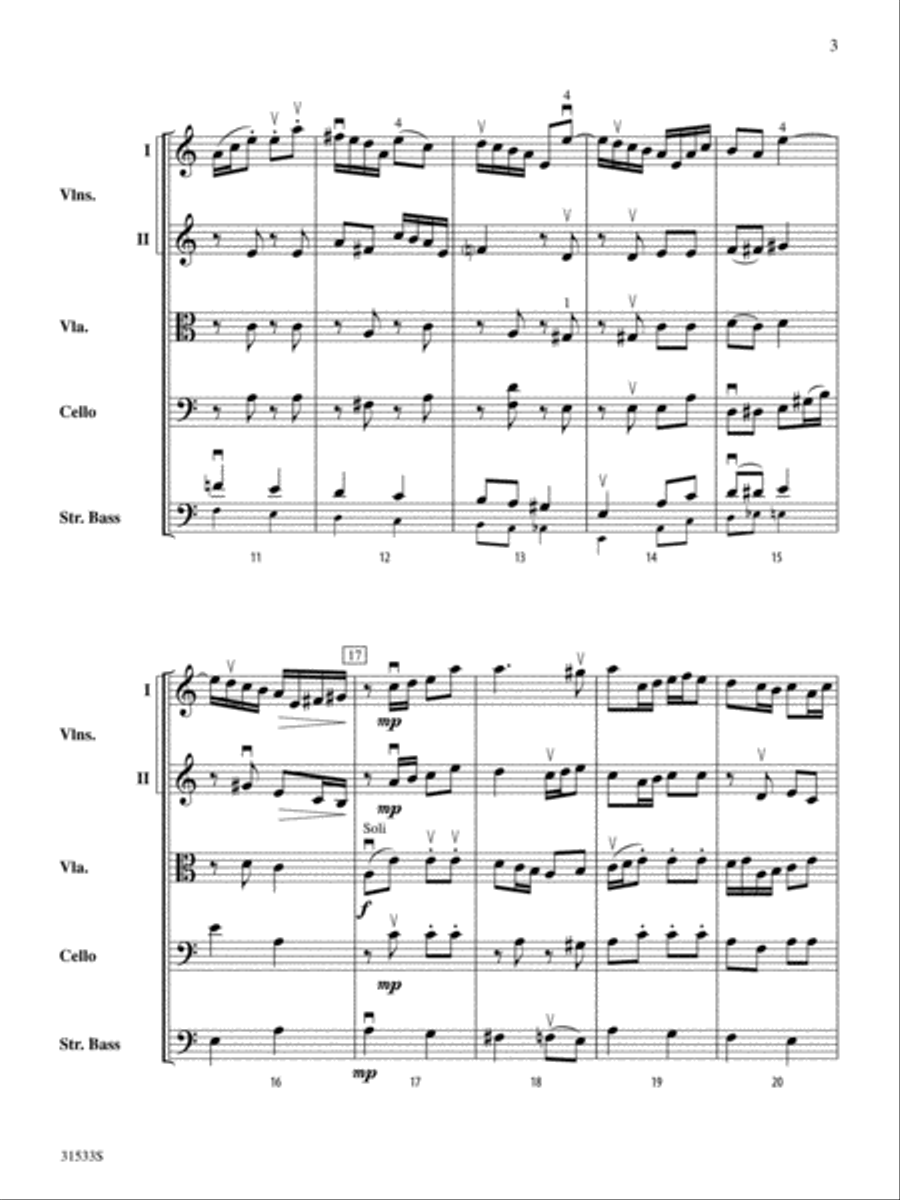 Variations on Vanyusha String Orchestra scores gallery preview page 3