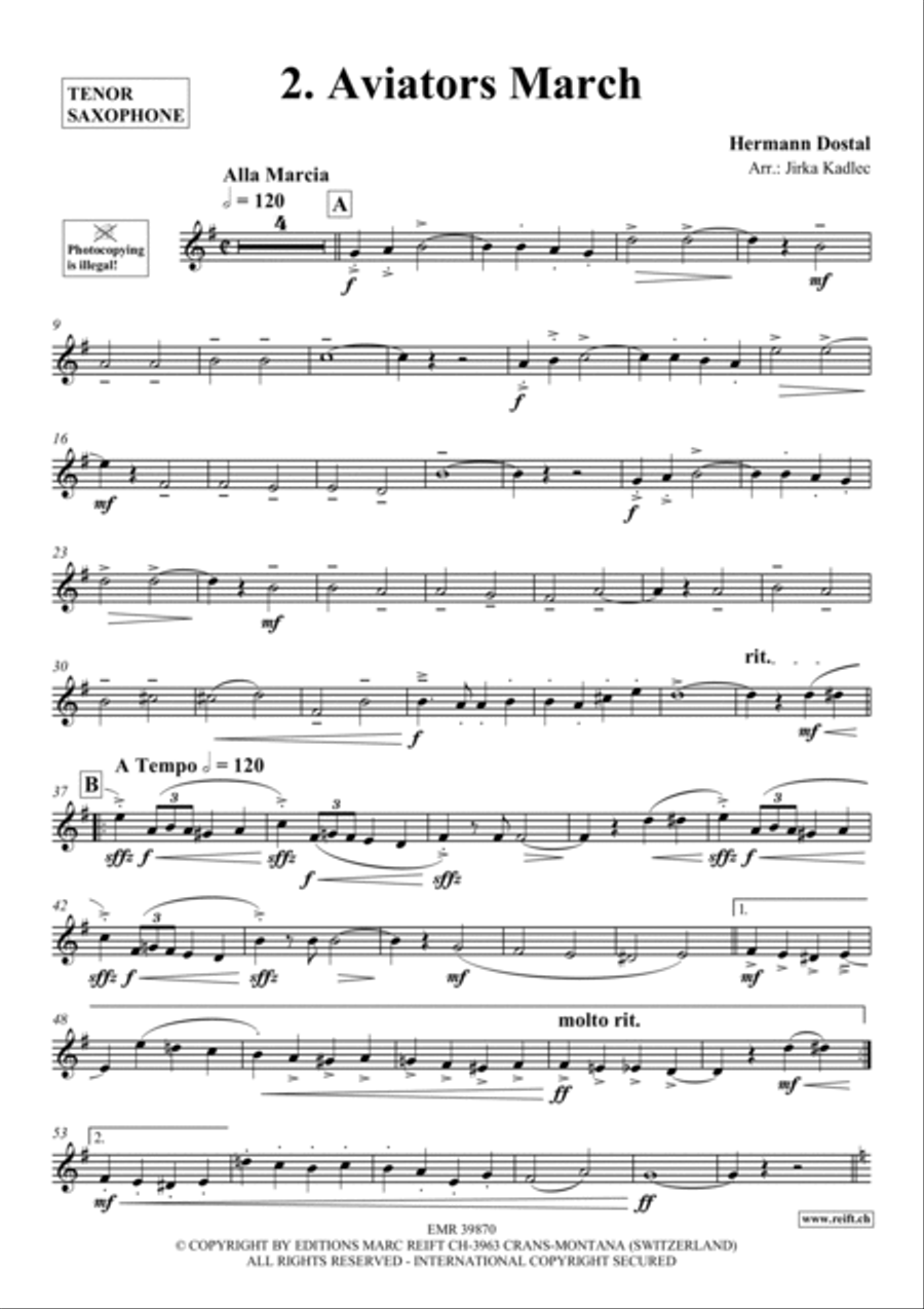 10 Greatest Famous Marches Tenor Saxophone scores gallery preview page 3