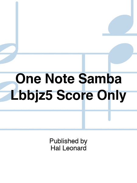 One Note Samba Lbbjz5 Score Only