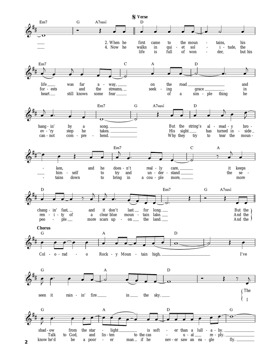 Rocky Mountain High Acoustic Guitar scores gallery preview page 2