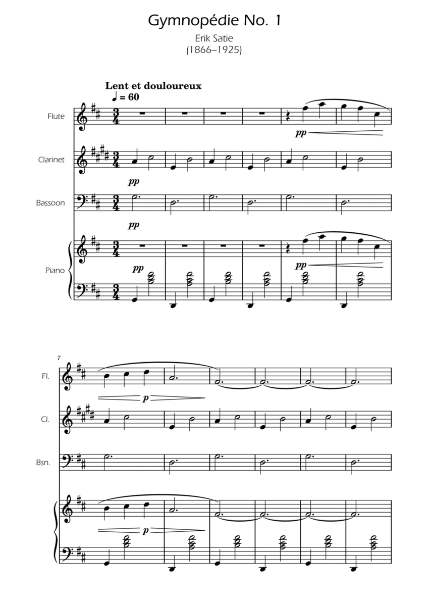 Gymnopedie No. 1 - Woodwind Trio image number null