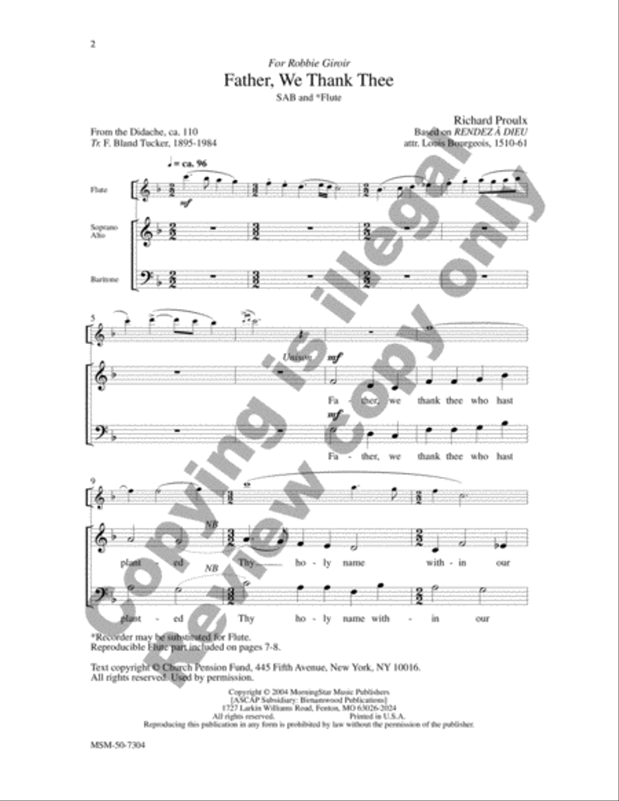Father, We Thank Thee 3-Part scores gallery preview page 2