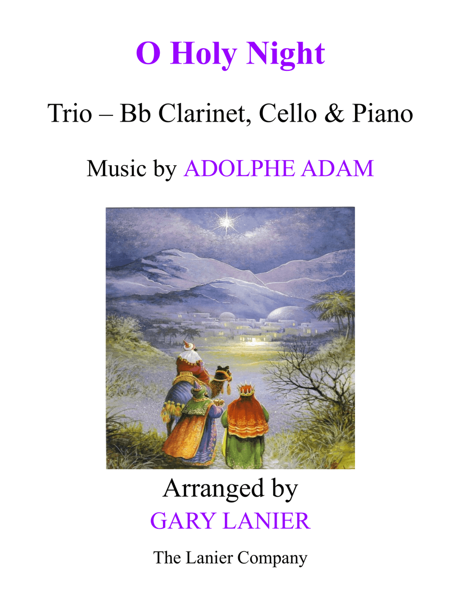 O HOLY NIGHT (Trio - Bb Clarinet, Cello & Piano - Score & Parts included) B-Flat Clarinet scores gallery preview page 1